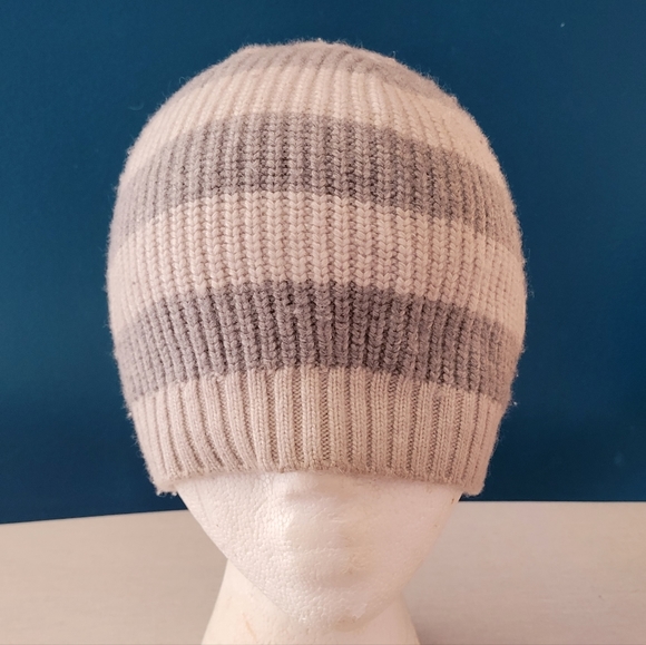 J Crew Women's Hat Size One Size Gray Striped Beanie Casual Outerwear - Picture 3 of 13